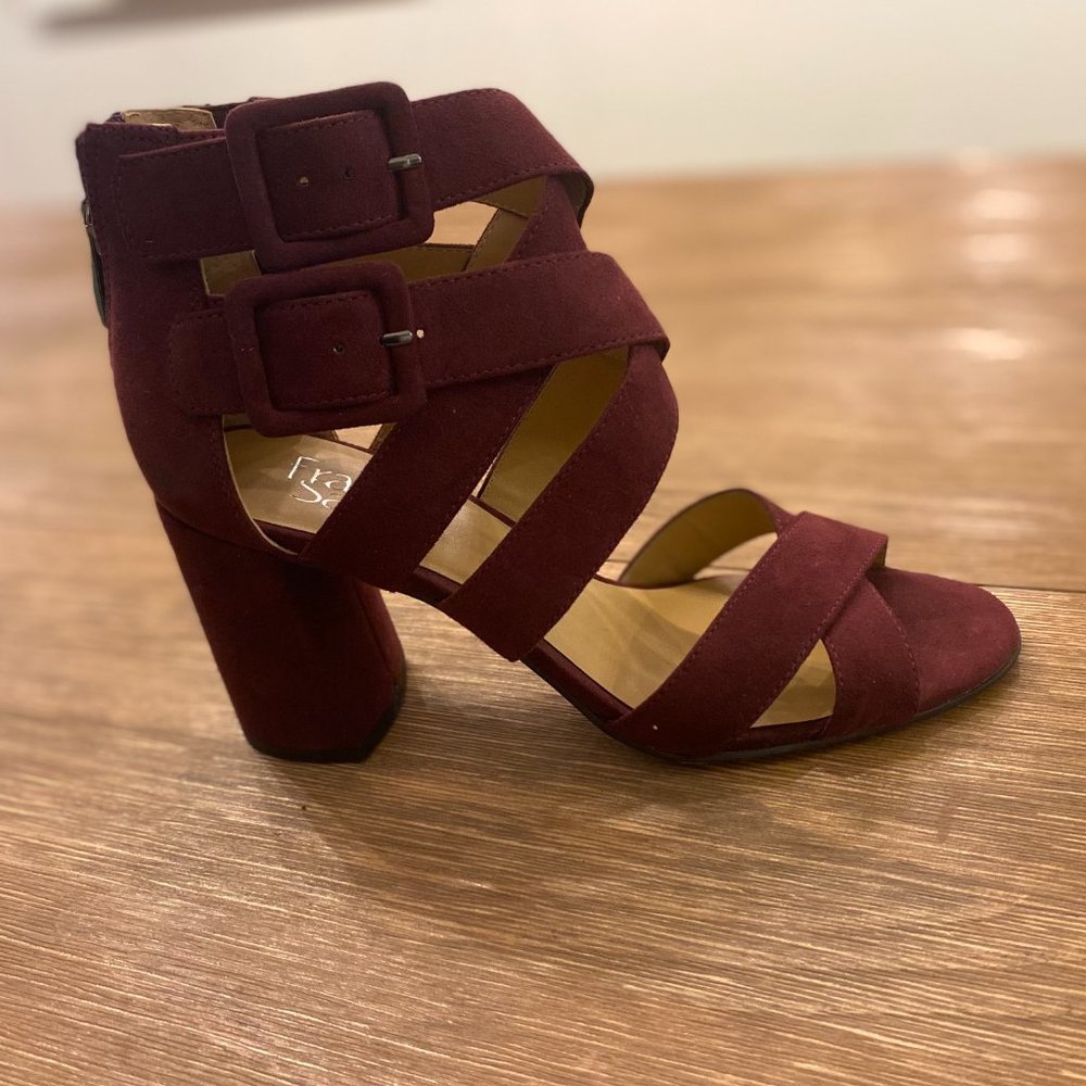 Franco Sarto burgundy heels